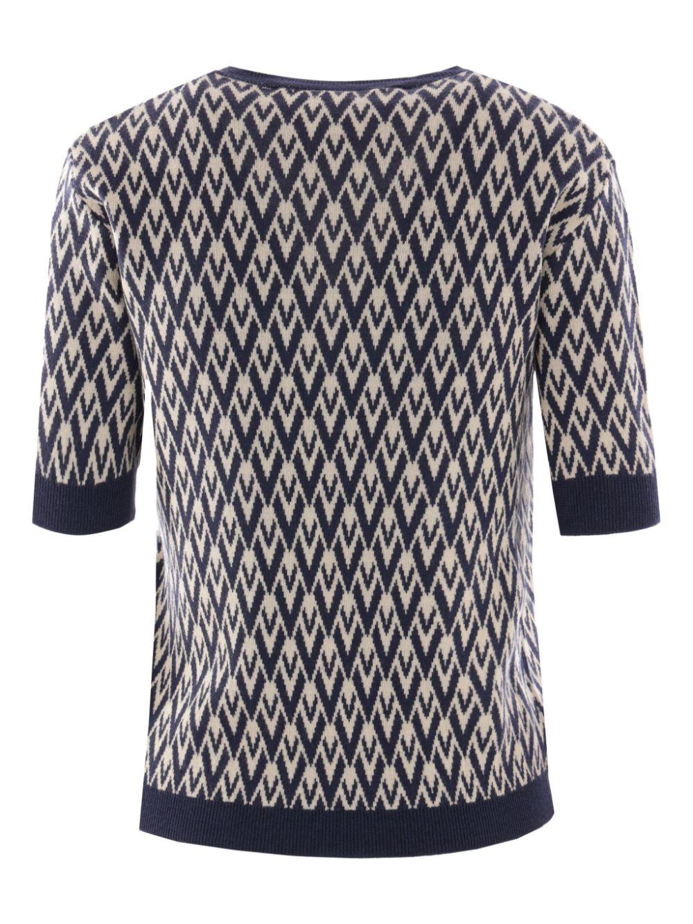 Toute La V-jacquard T-shirt<BR/><BR/><BR/> 6B3KC62X92M R0H VALENTINO GARAVANI