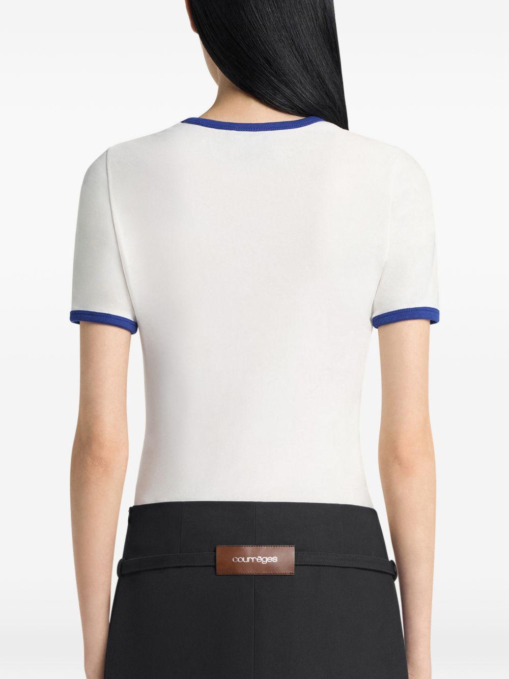 logo-embroidered T-shirt 125JTS017JS0203 B257 COURRÈGES