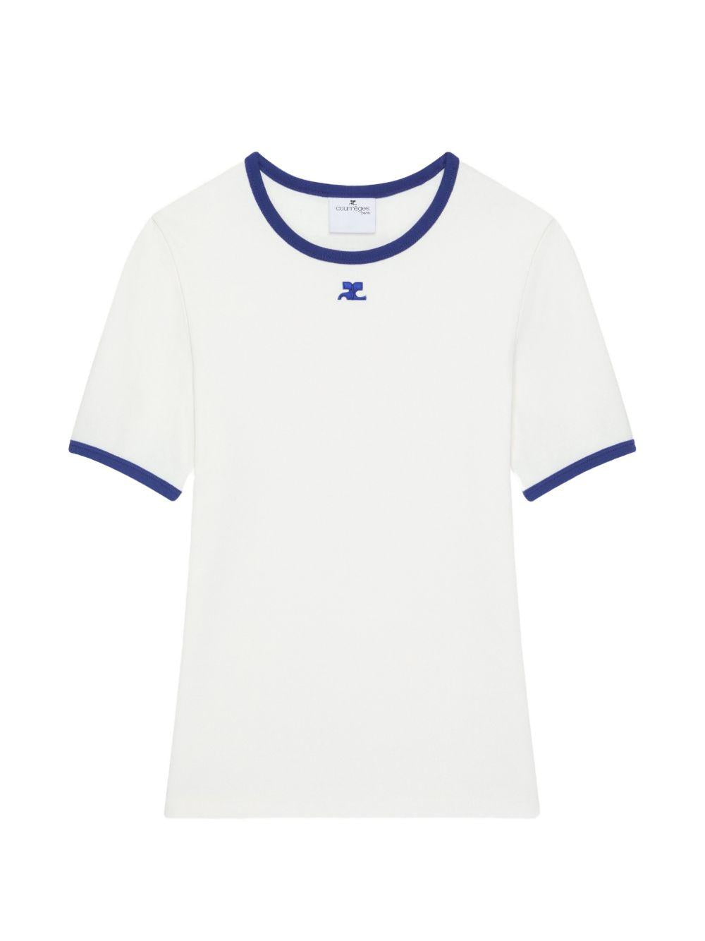 logo-embroidered T-shirt 125JTS017JS0203 B257 COURRÈGES