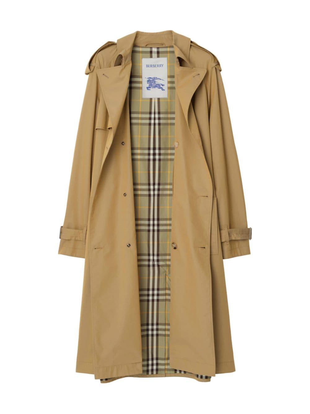 Long garbadine trench coat<BR/><BR/><BR/> 8087617 SPELT BURBERRY