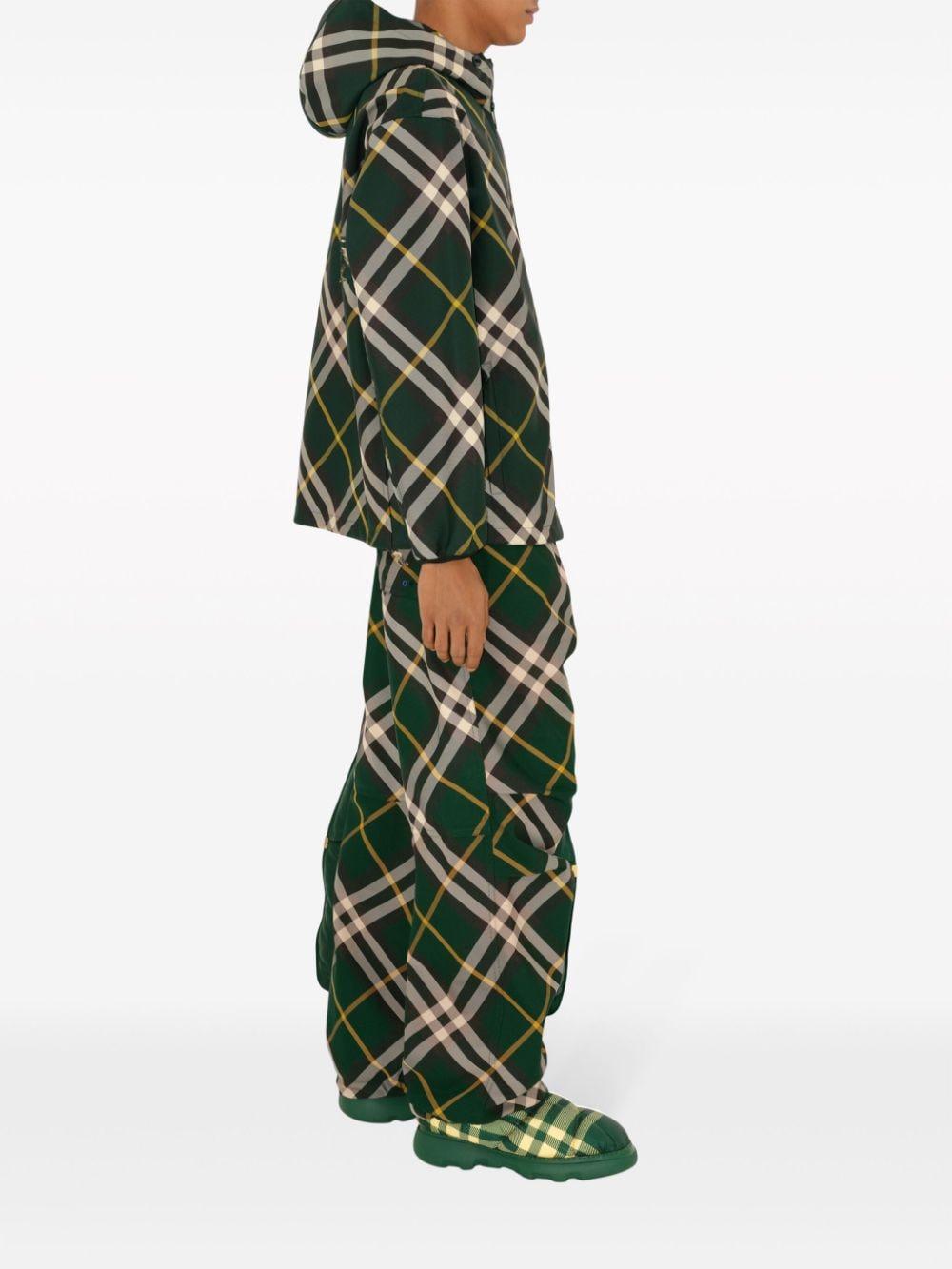 Check-pattern zipped hooded jacket<BR/><BR/><BR/> 8081895 B8660 BURBERRY