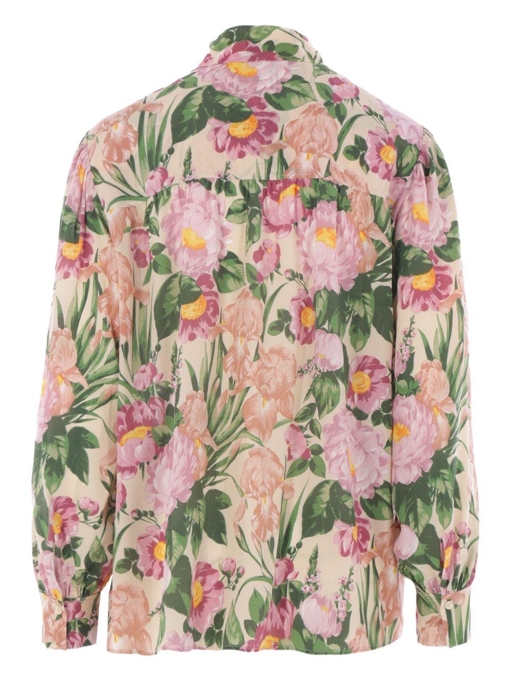 Maxi gathered lavallière blouse in crêpe de chine CH25AHT19992 293 CHLOÉ