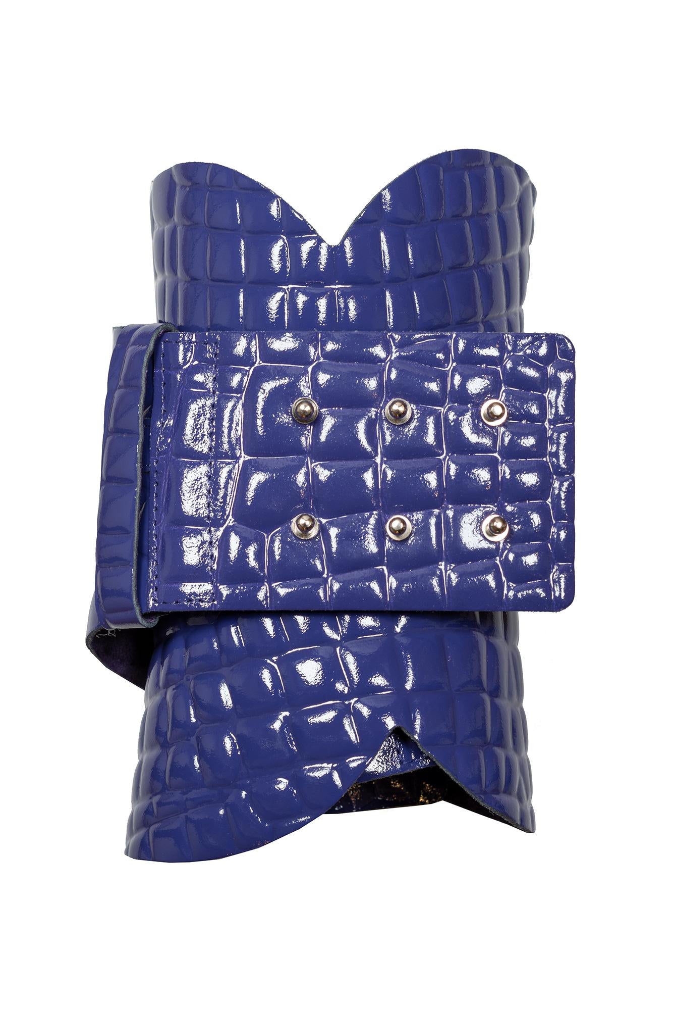 Cintura bustier in ecopelle viola stampata 1A1001 00698 ANIYE BY