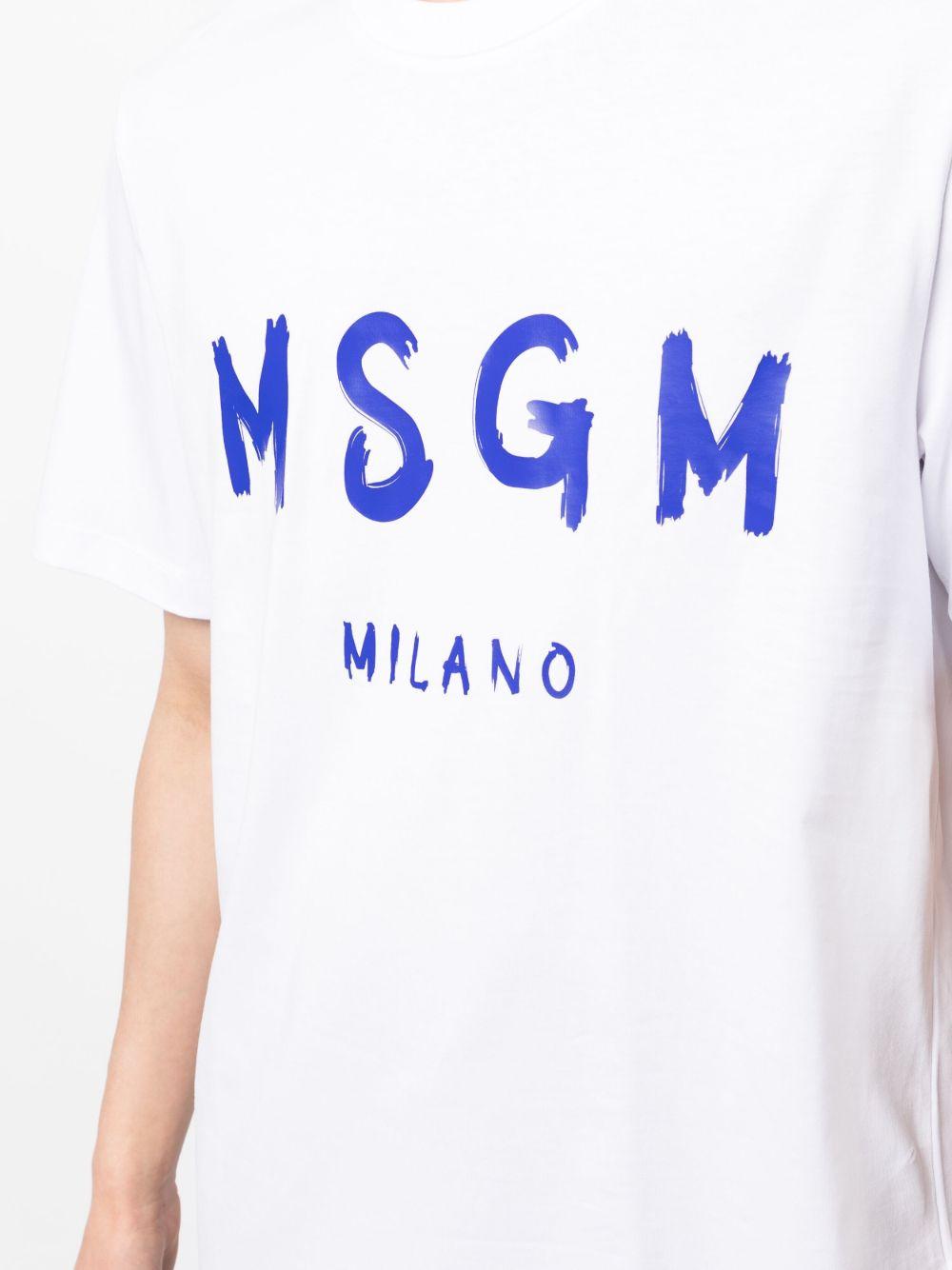 Graffiti logo-print T-shirt<BR/> 3440MM510 23700201C MSGM