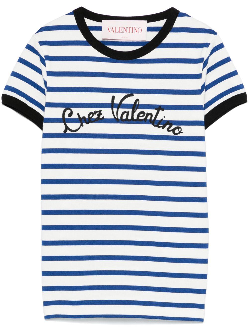 Chez Valentino striped T-shirt 6B3MG24P961 CR1 VALENTINO GARAVANI