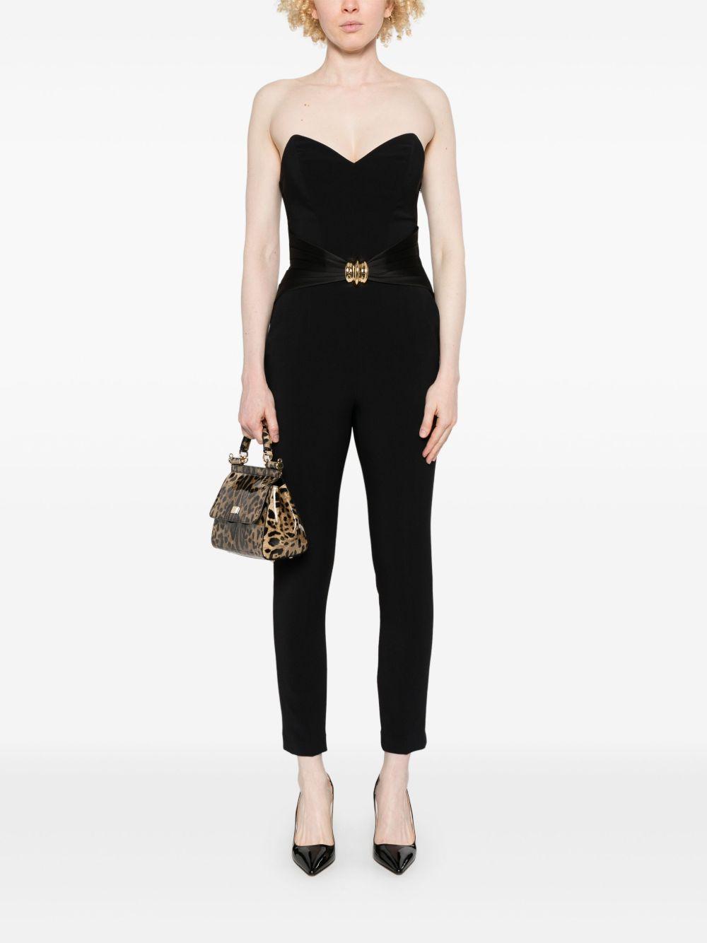 Bow-detail crepe jumpsuit<BR/> TU03951E2 110 ELISABETTA FRANCHI