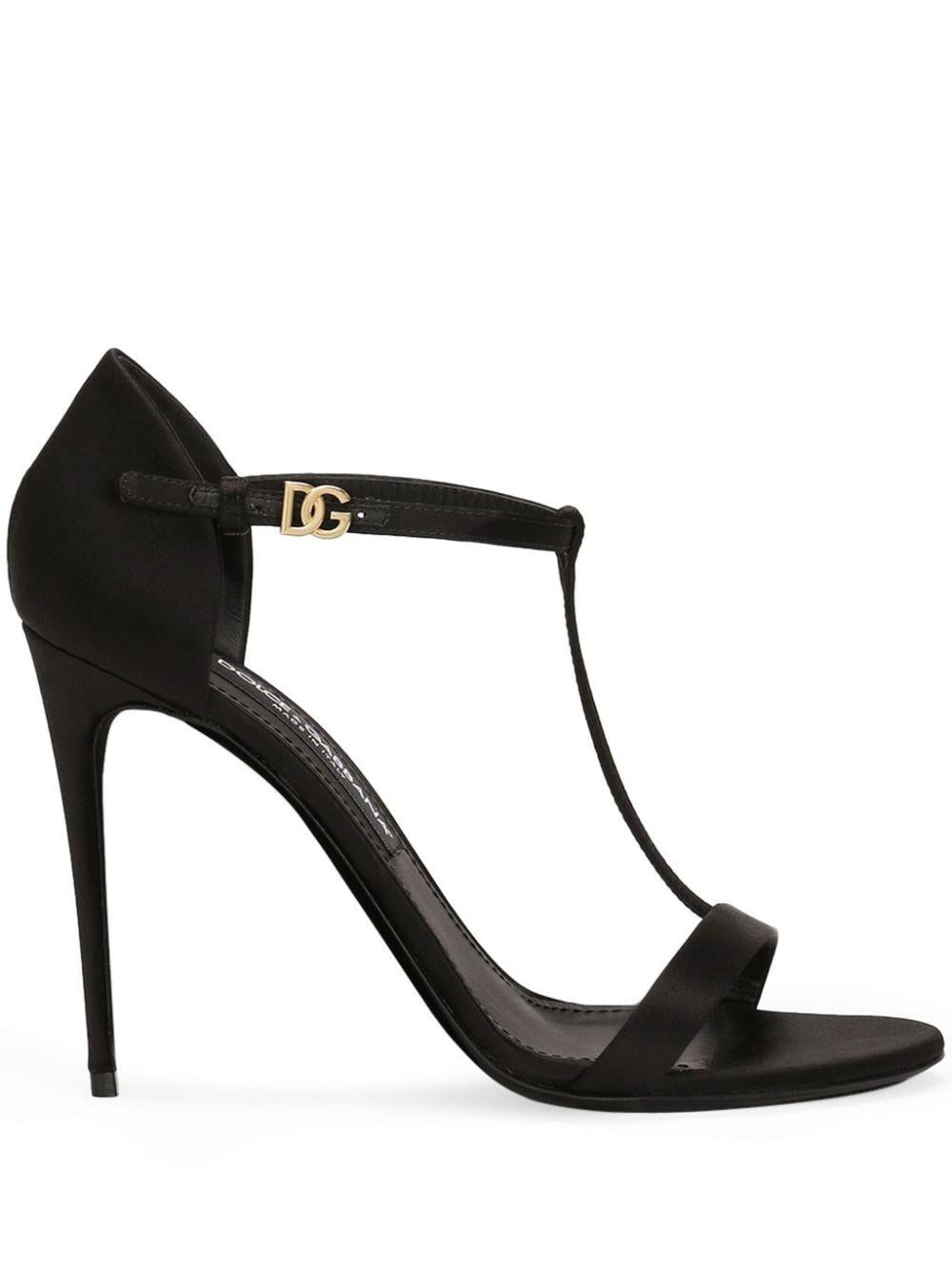 105mm satin T-bar sandals<BR/><BR/><BR/> CR1766 A763080999 DOLCE & GABBANA