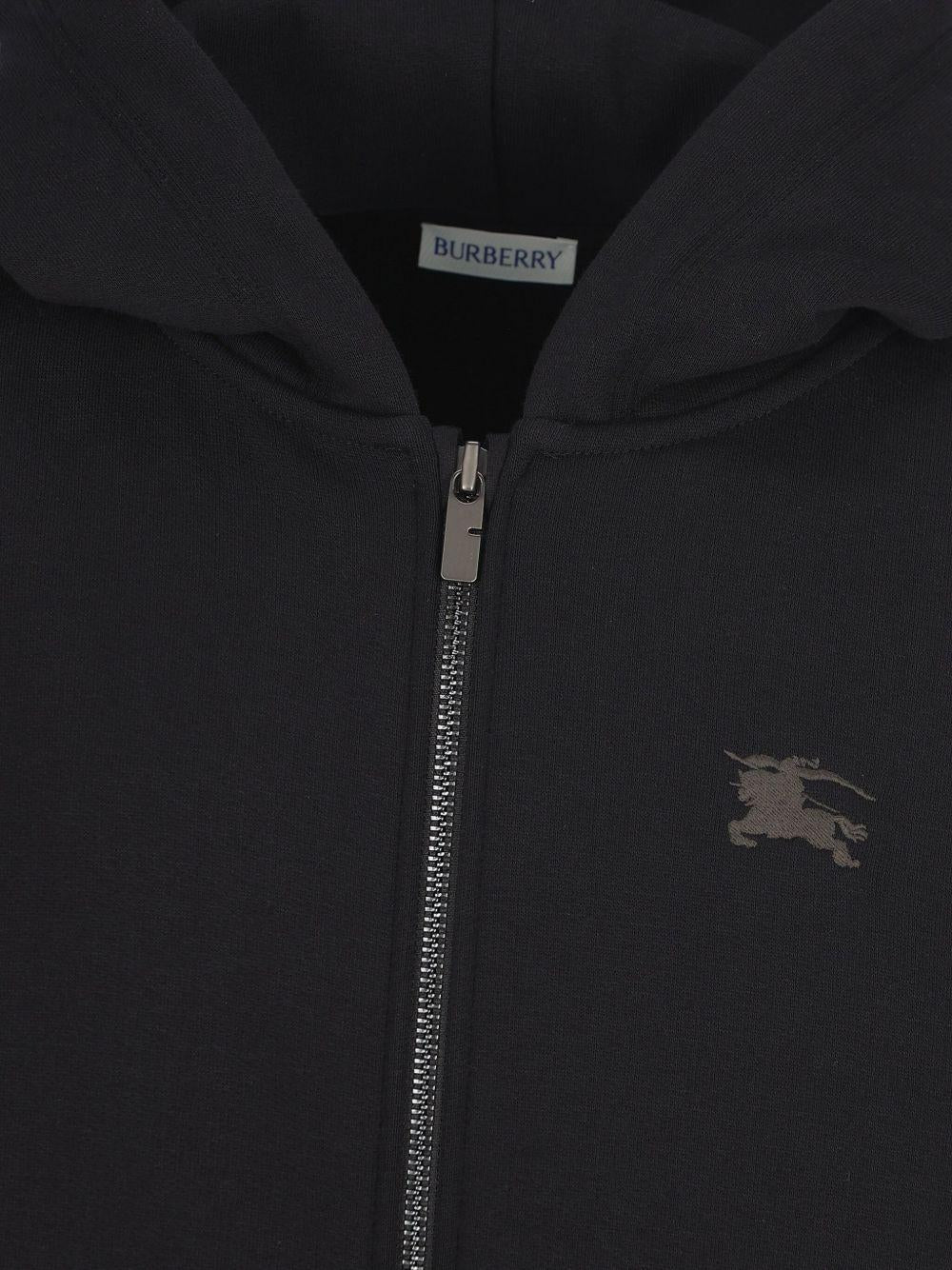 Check Trim Cotton Zip Hoodie 8108062 A1189 BURBERRY KIDS