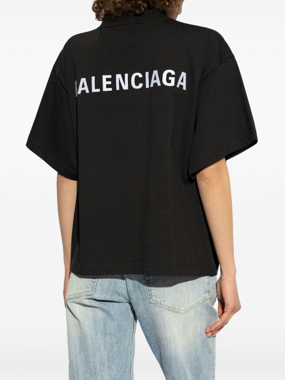 Black logo-embroidered T-shirt 818431. TPVK11070 BALENCIAGA