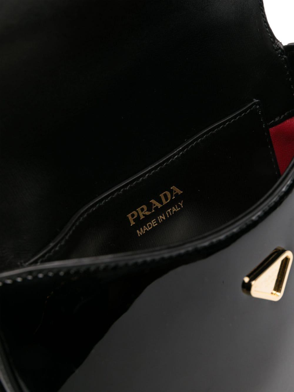 Triangle-logo patent leather shoulder bag<BR/><BR/><BR/> 1BD349 069F03KJ PRADA