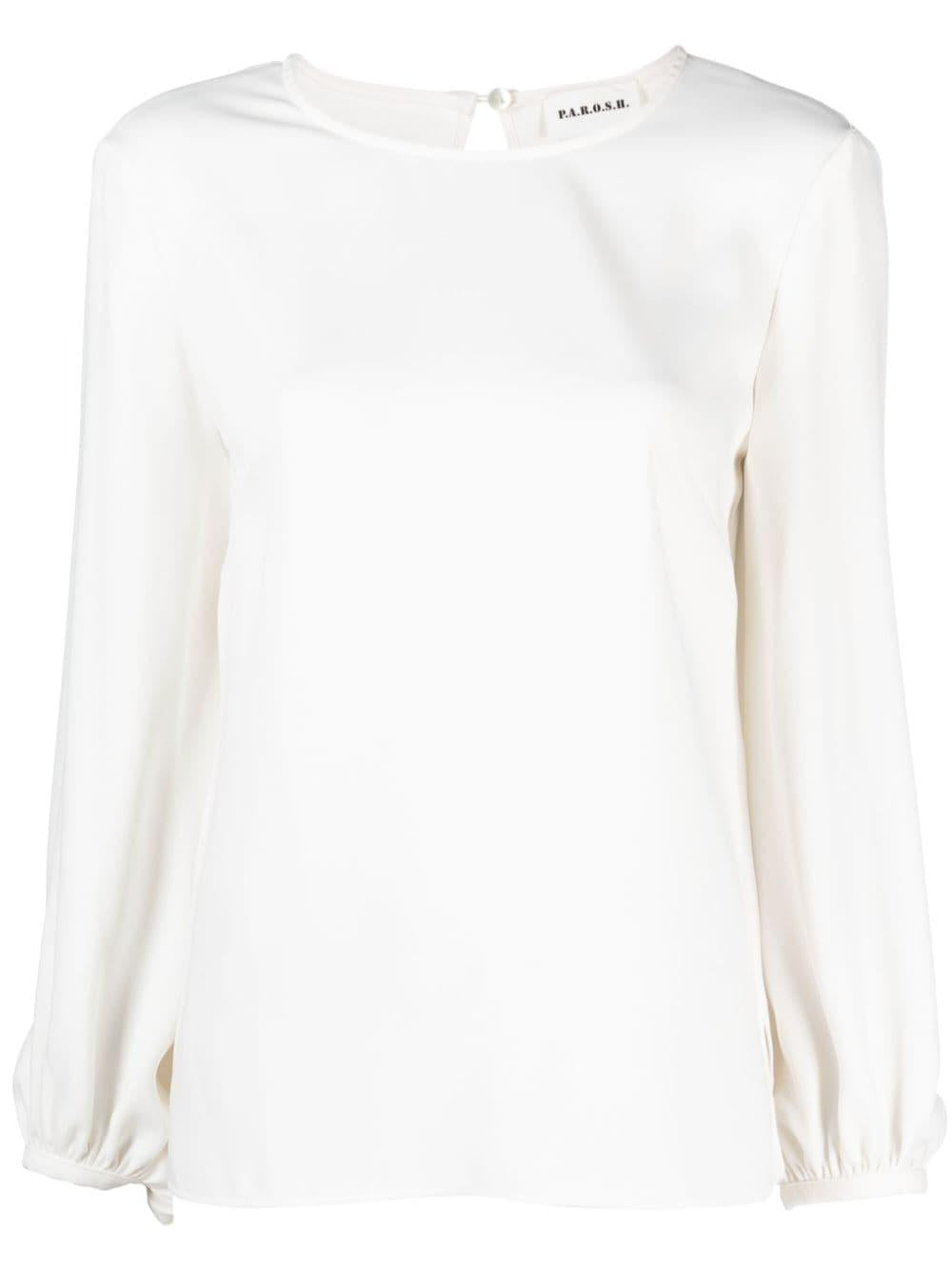 Bishop sleeves round-neck blouse D312461 POKER002 P.A.R.O.S.H.