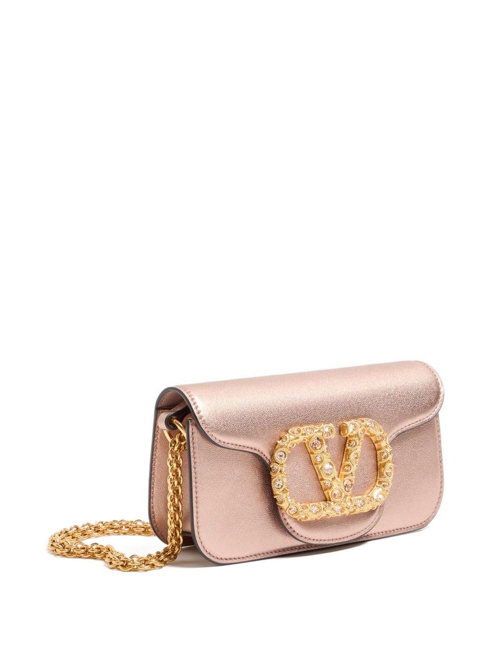 Locò Small Shoulder Bag in Laminated Calfskin with Jewel Logo 8W2B0K53LNK C2E VALENTINO GARAVANI