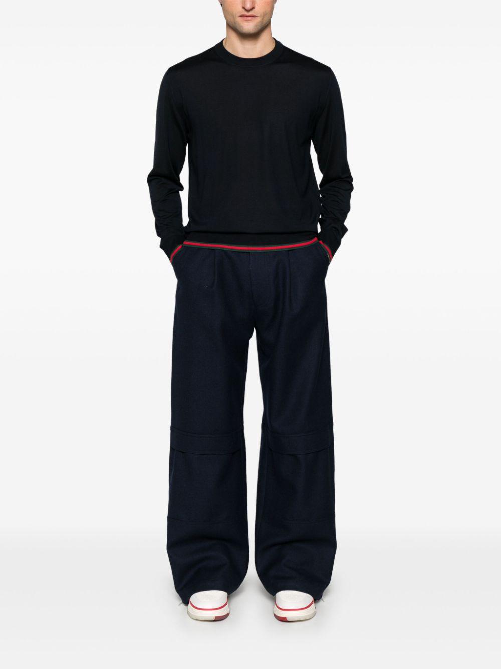 Web-trim wool sweater<BR/><BR/><BR/> 814531 XKEJ14060 GUCCI
