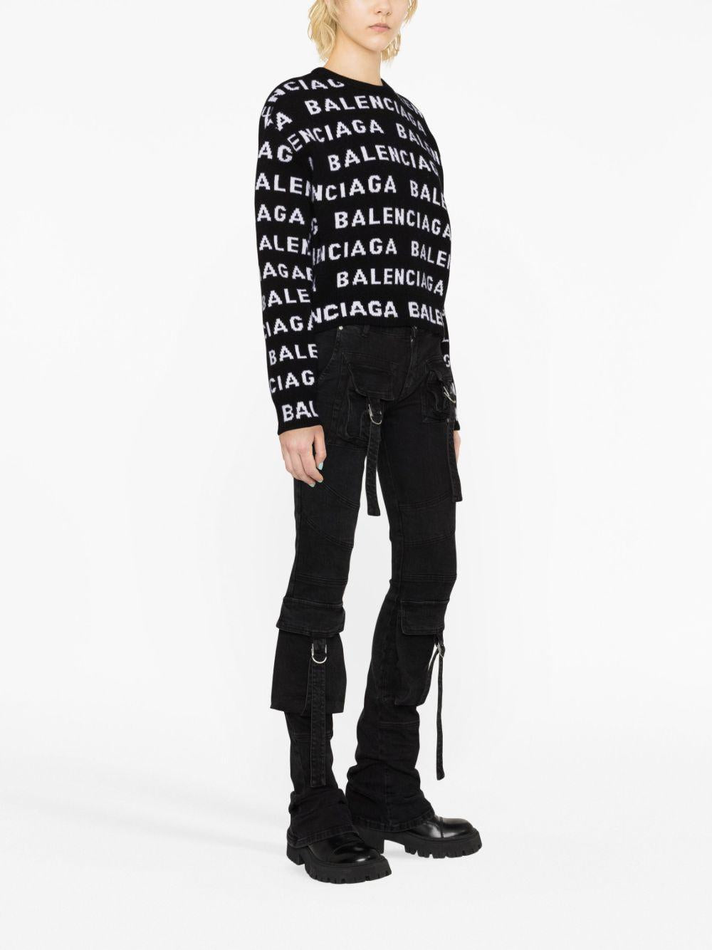 Allover logo wool crew-neck jumper 761591 T16731070 BALENCIAGA