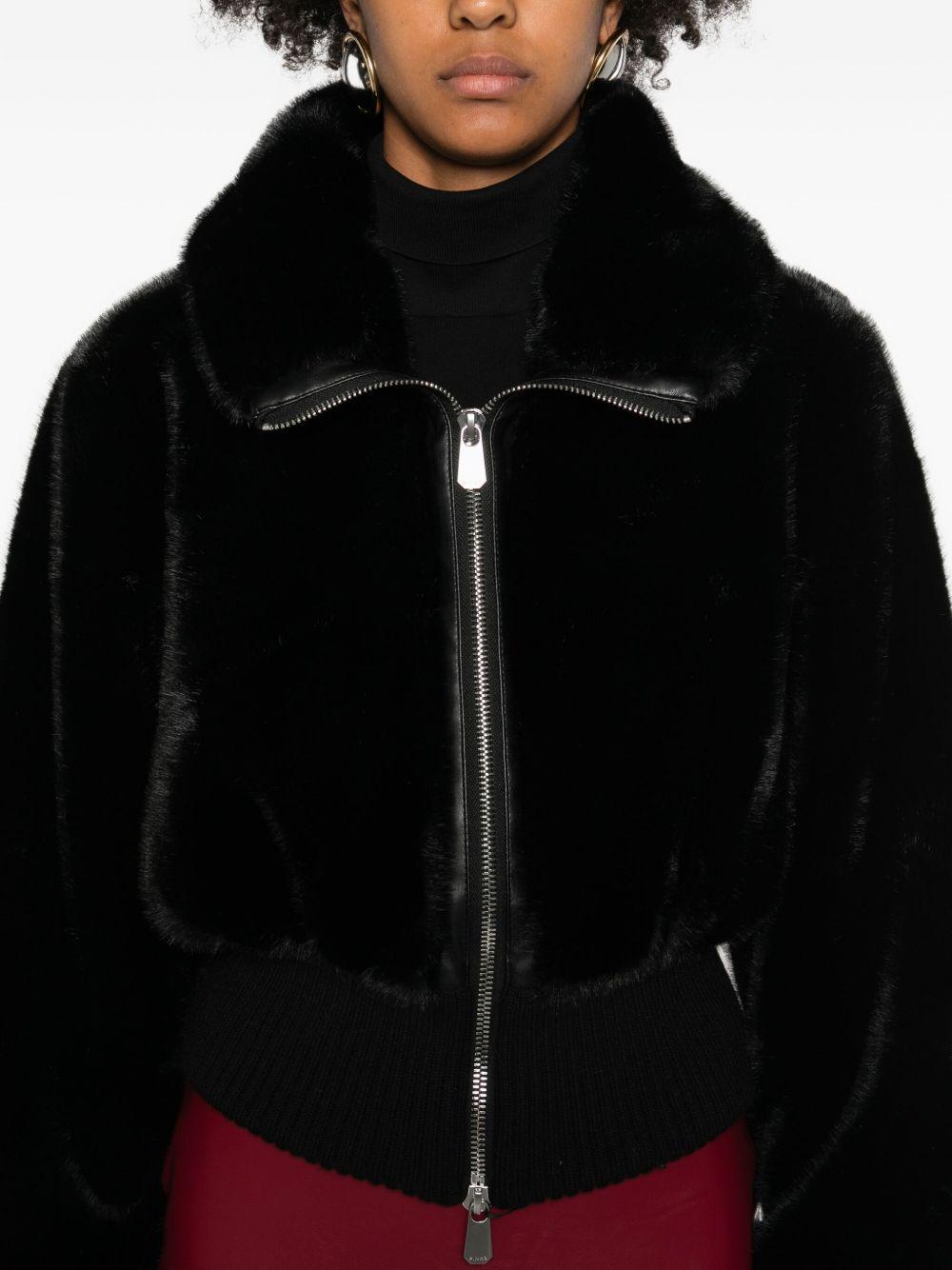 Faux fur bomber jacket 105399 A2PIZ99 PINKO