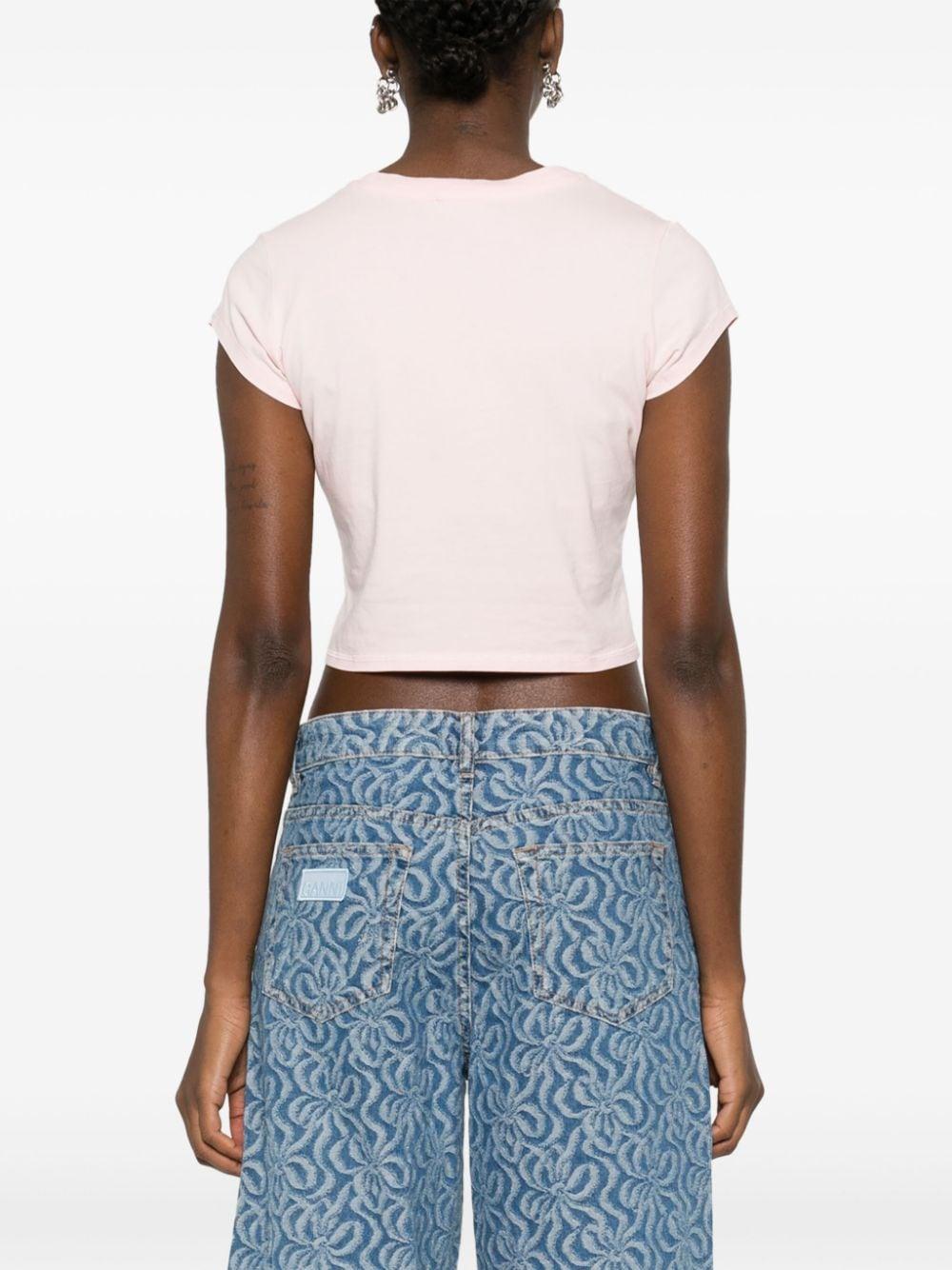 Boke Flower-appliqué T-shirt<BR/><BR/><BR/> FE52TS0914SO 34 KENZO