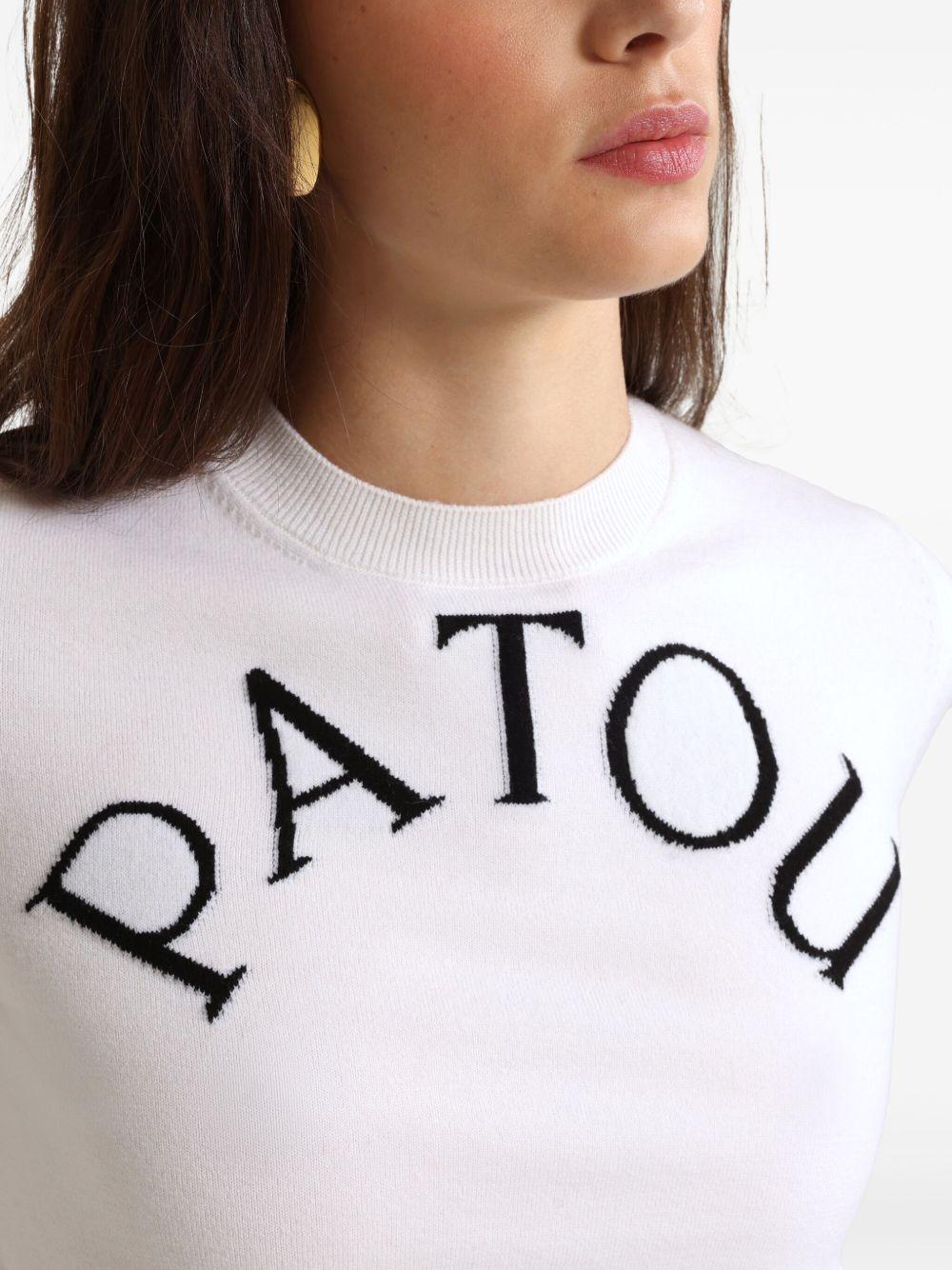 Logo-jacquard cropped top<BR/><BR/> KN2228045 001W PATOU
