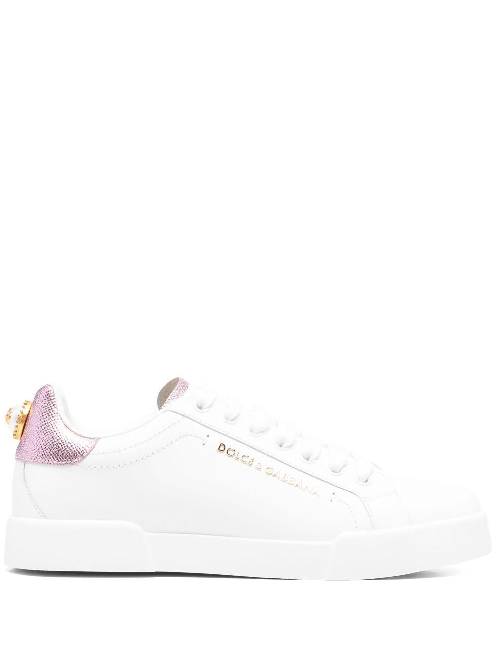 Calfskin nappa Portofino sneakers with lettering CK2329 AN29887587 DOLCE & GABBANA