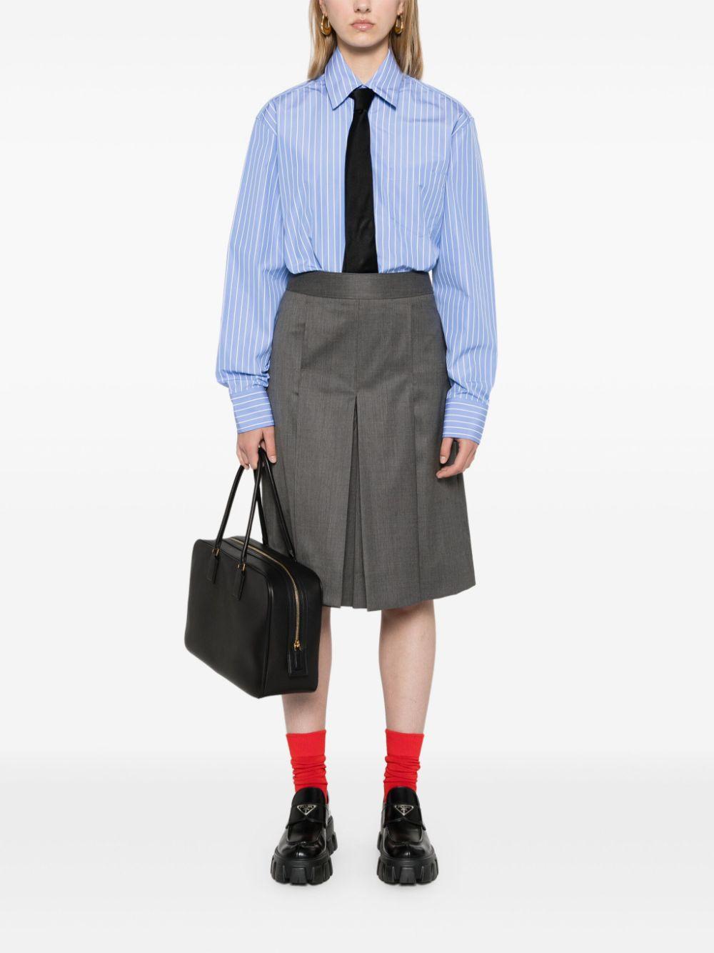 Striped poplin shirt<BR/><BR/><BR/> P436H 15DTF0013 PRADA