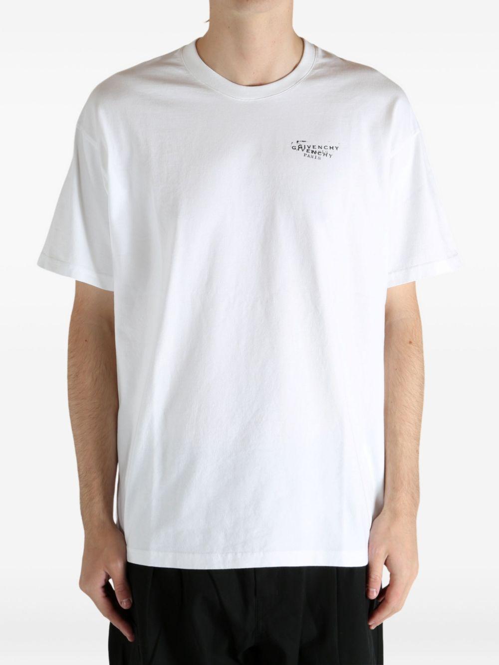 T-shirt in cotton with GIVENCHY Stamp print BM71NK3YSA 100 GIVENCHY