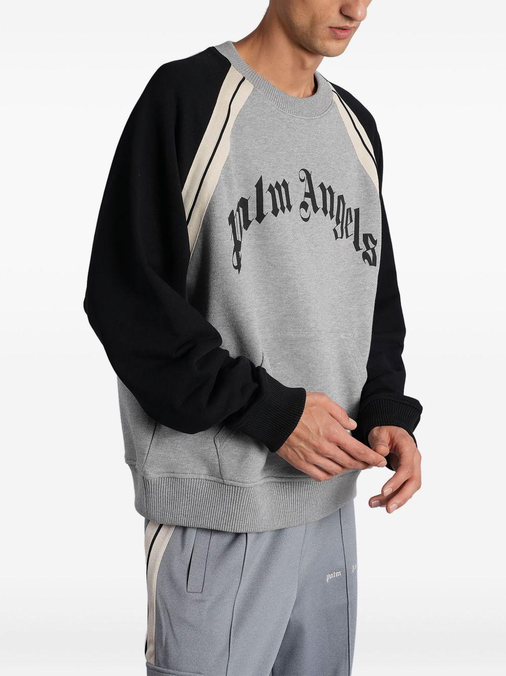 Sweatshirt with logo and contrasting sleeves PMBA08LF25FLE001 0810 PALM ANGELS