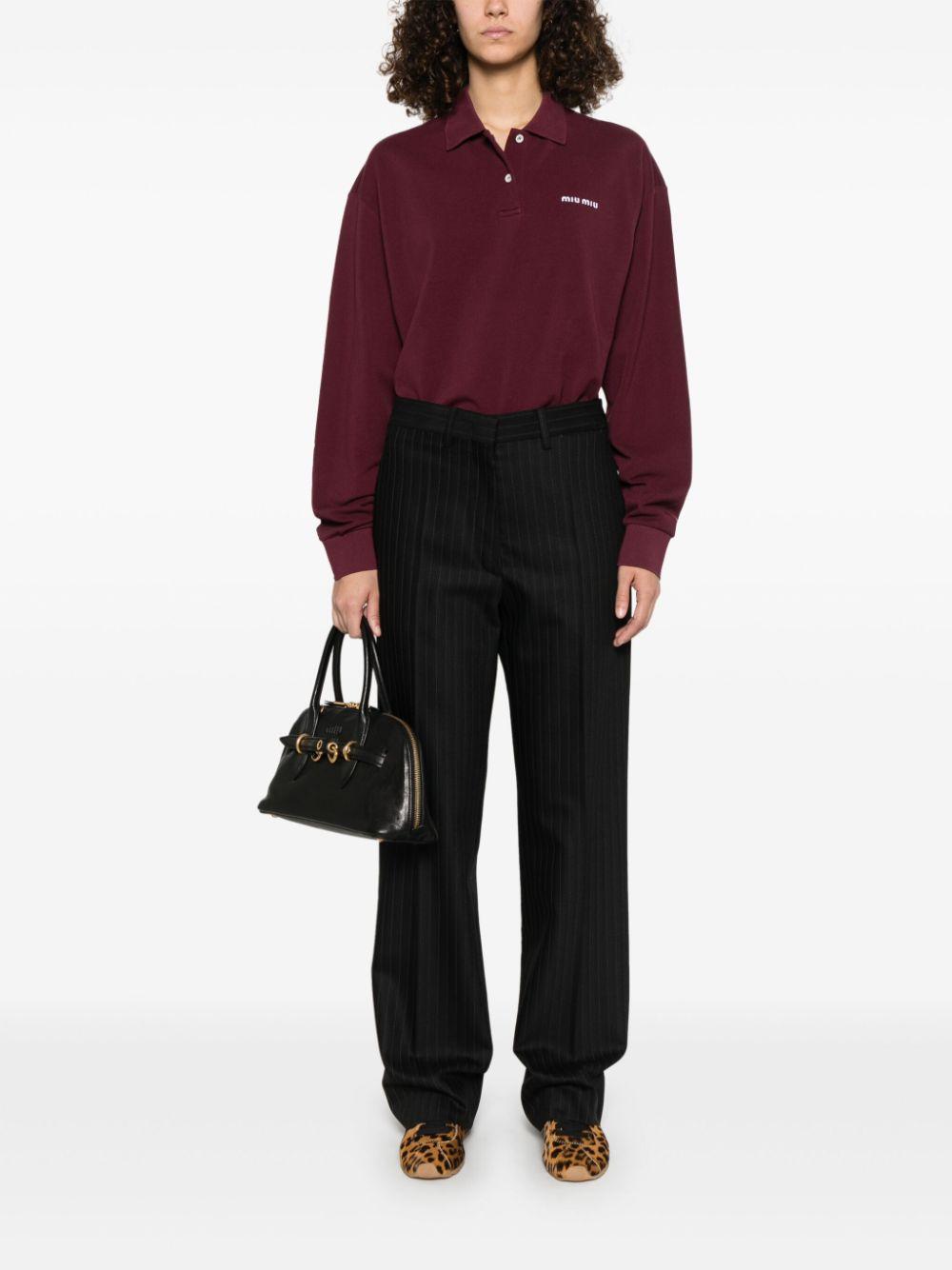 Logo-embroidered polo shirt<BR/><BR/> MJL019 14RWF0399 MIU MIU