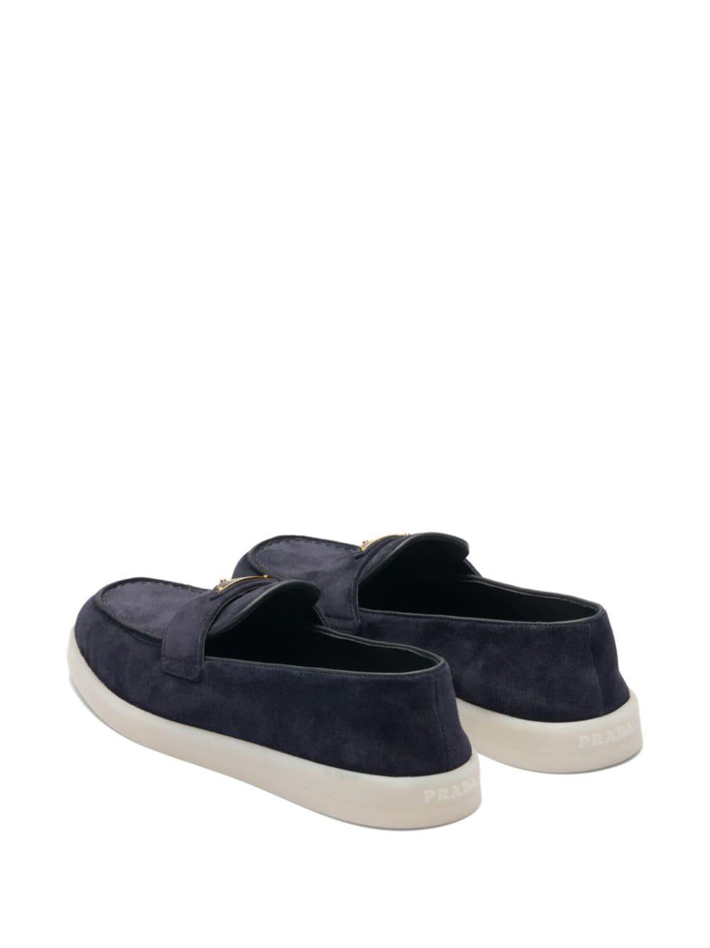 Enamel triangle-logo leather loafers<BR/><BR/><BR/> 1D222N 3LOLF0008 PRADA