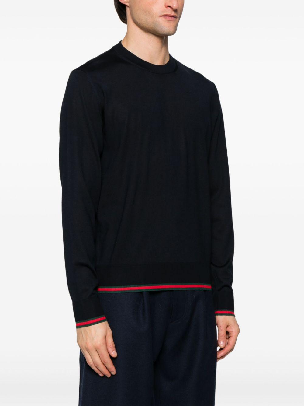 Web-trim wool sweater<BR/><BR/><BR/> 814531 XKEJ14060 GUCCI