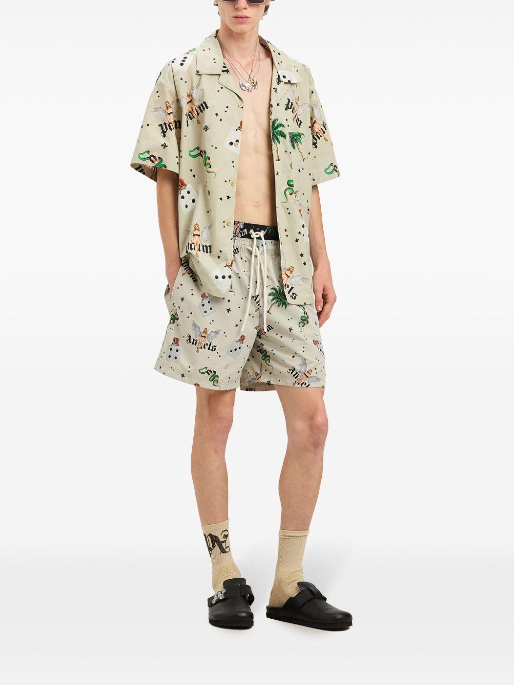 Pin-Up swim shorts<BR/><BR/><BR/> PMFD012S25FAB005 0B84 PALM ANGELS