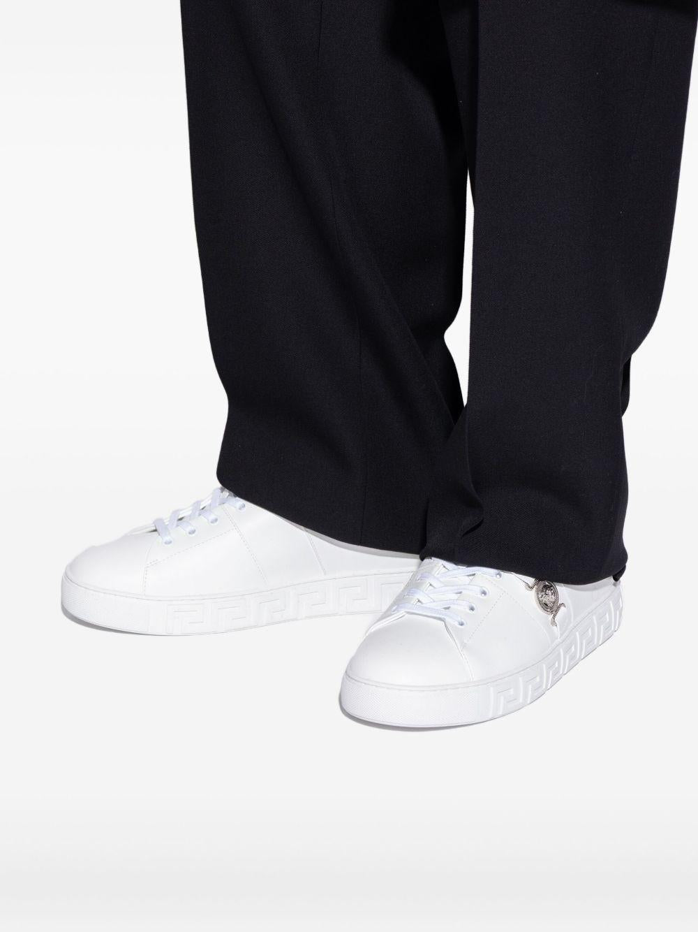 Greca Leather Trainers 1014460 1A149572W270 VERSACE