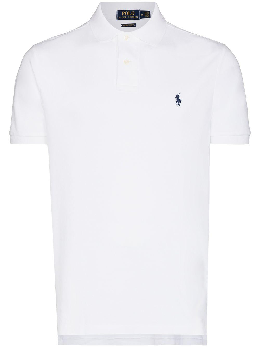 Logo-embroidered polo shirt<BR/><BR/><BR/> 710666998002 WHITE POLO RALPH LAUREN
