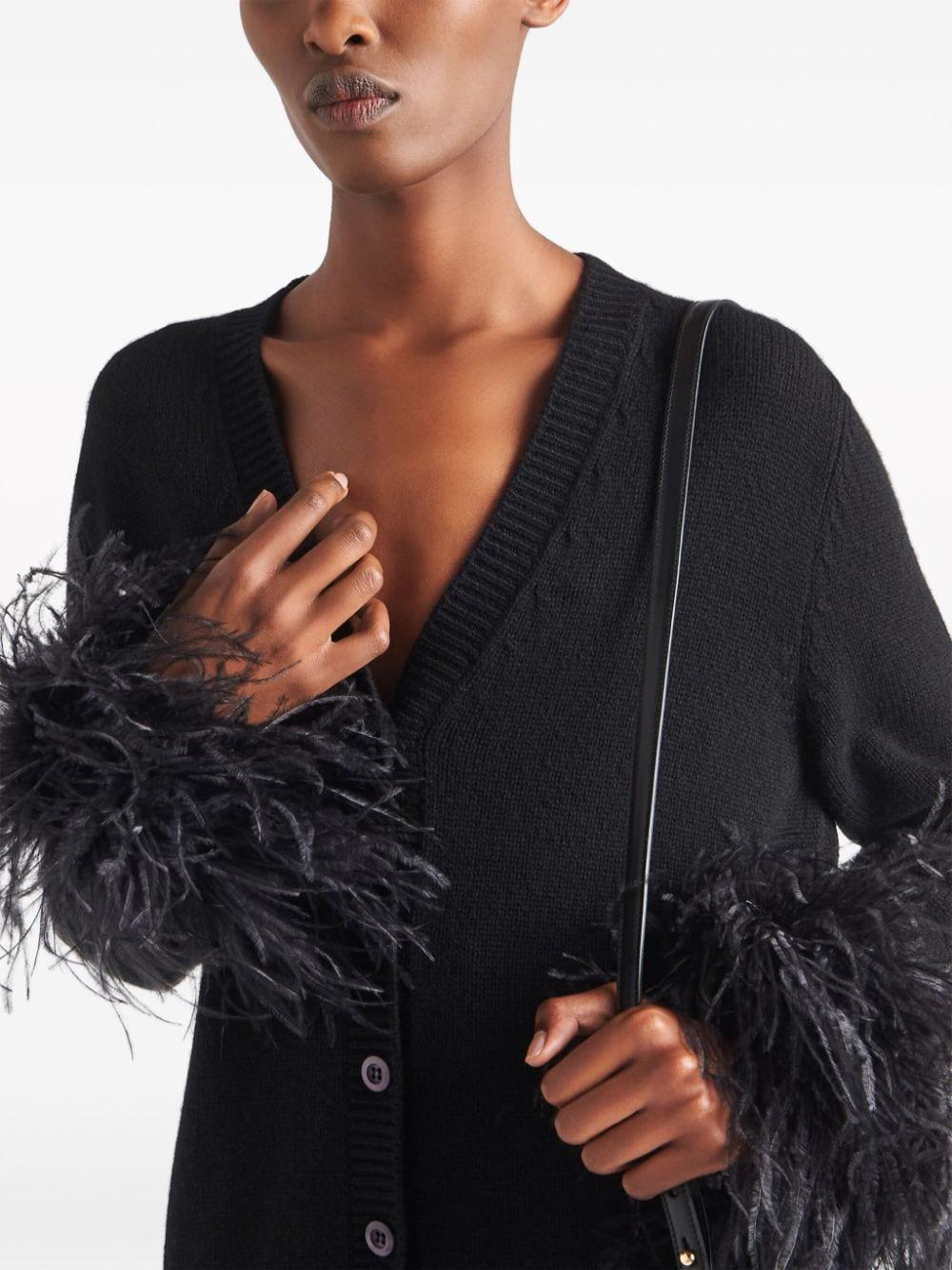 Black cashmere cardigan P25M32 1346F0002 PRADA