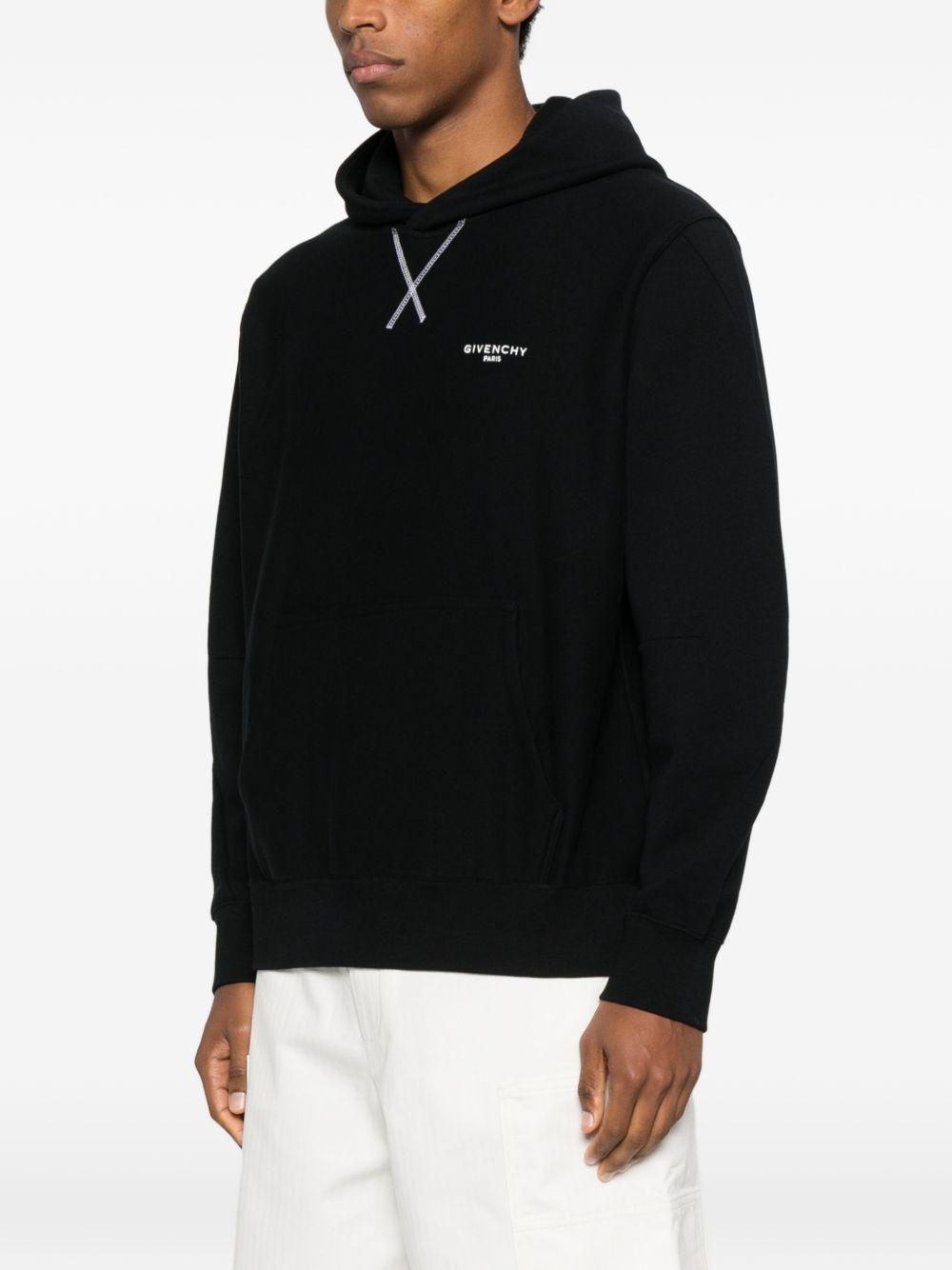 Couture Seam hoodie in fleece embroidered GIVENCHY Paris BMJ0NH3YS1 001 GIVENCHY