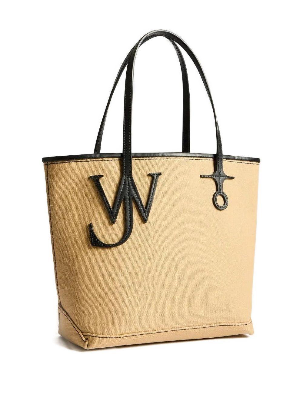 Small anchor canvas & leather tote in beige HB0768 FA0442043 JW ANDERSON