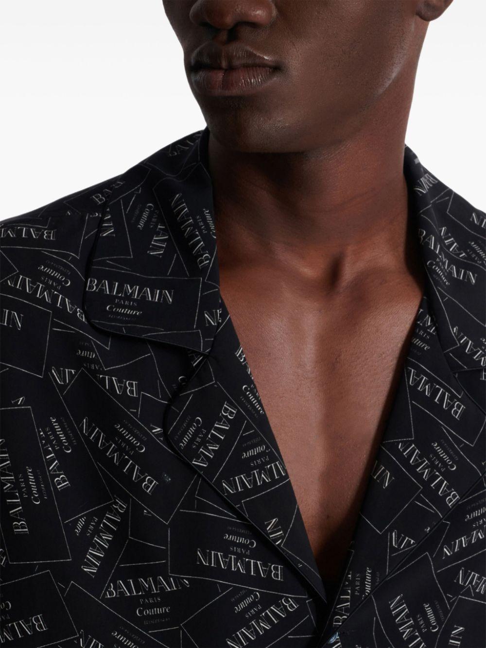Logo all-over shirt EH1HN070VH56 EAB BALMAIN
