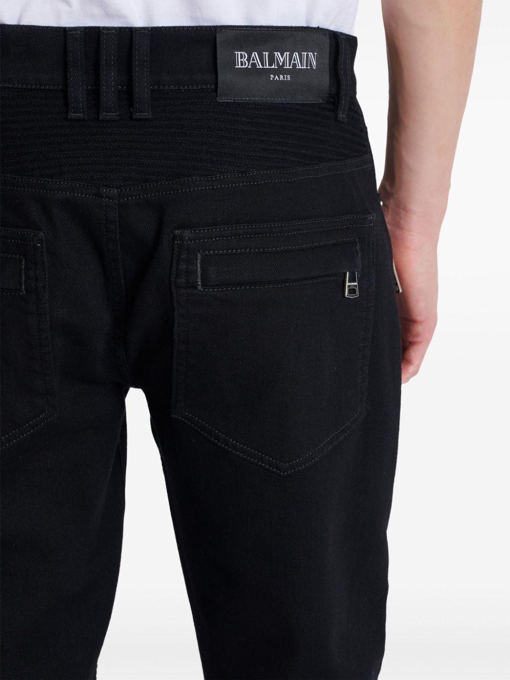 Slim-fit biker jeans<BR/><BR/><BR/> EH1MG115DF63 0PA BALMAIN