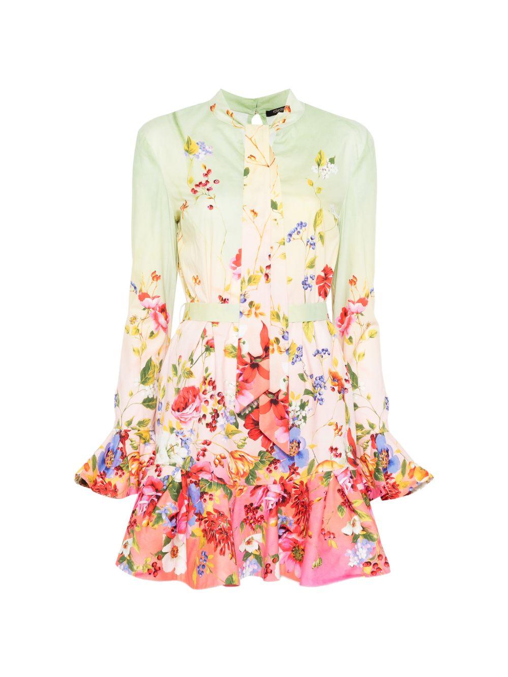 Miami Print Mini Dress WQT104 3AR32D0509 ROBERTO CAVALLI