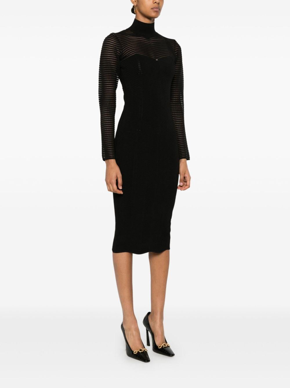 3D herringbone midi dress<BR/><BR/><BR/> AM02B46E2 110 ELISABETTA FRANCHI