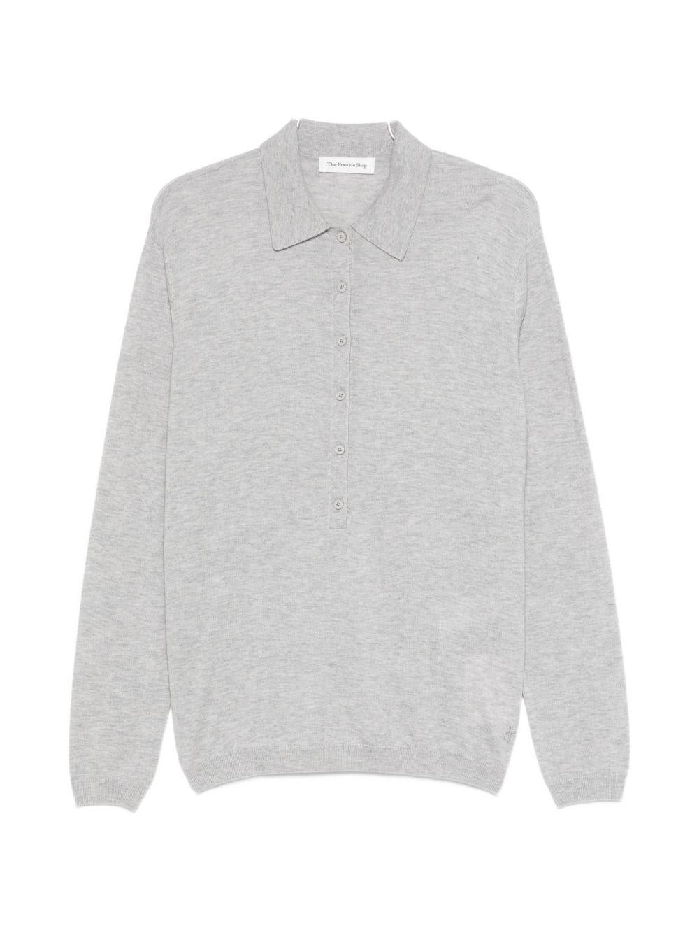 TALA KNIT V-NECK POLO POFS21838104 LIGHTGREY THE FRANKIE SHOP
