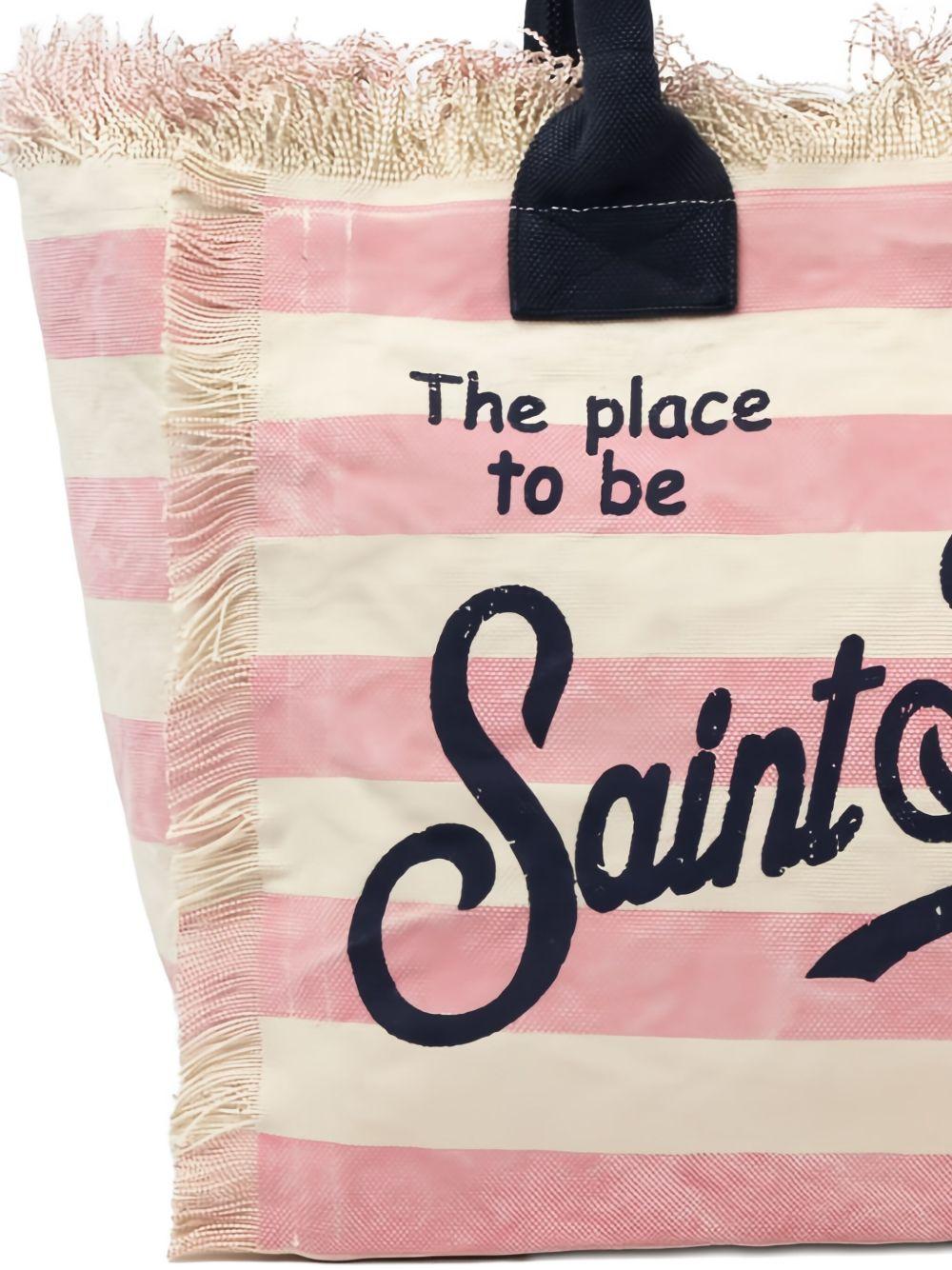 Vanity cotton canvas fringed tote bag VANITY 03283HLIG 21 MC2 SAINT BARTH