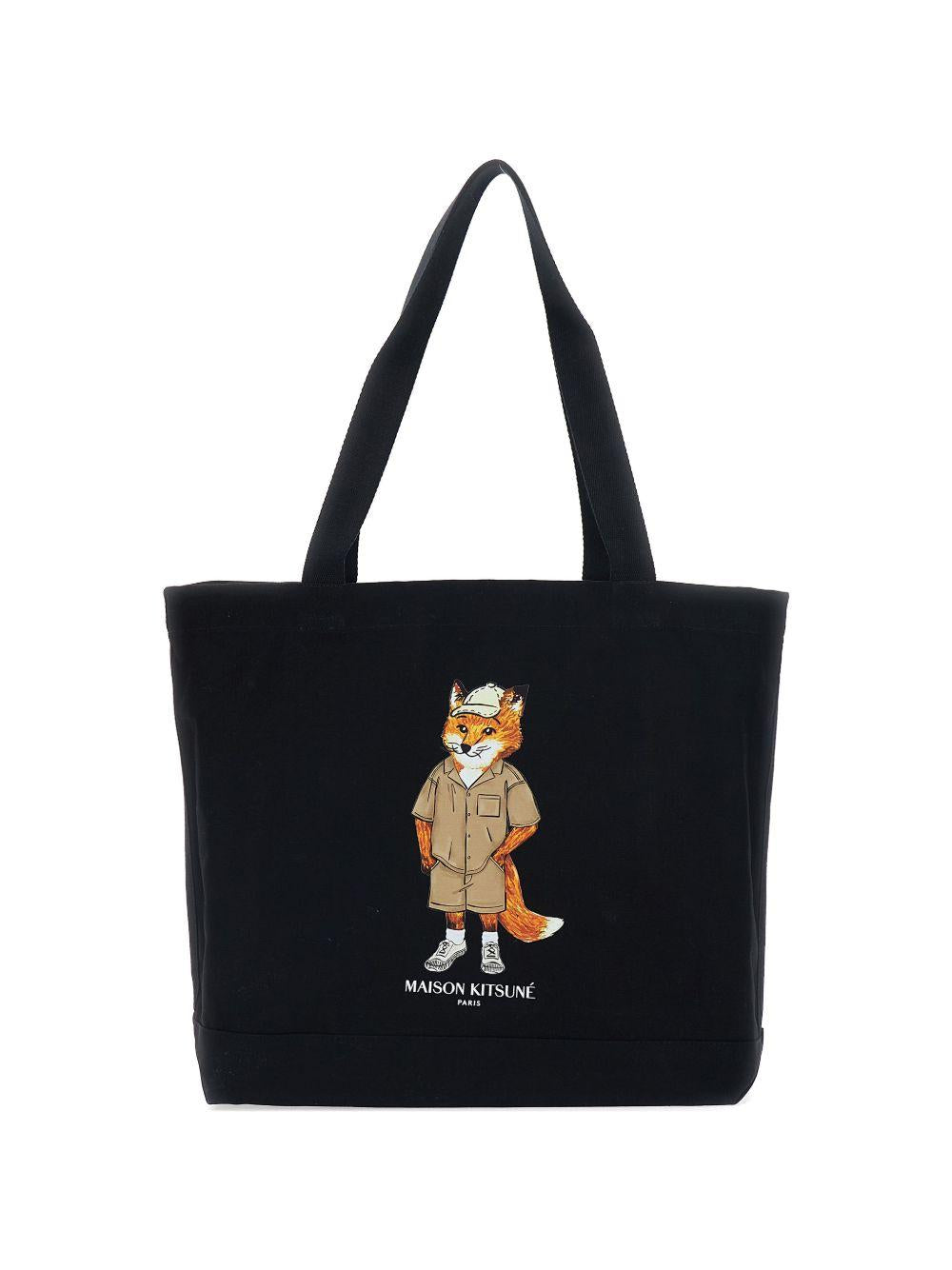 Fox-graphic tote bag QU05109WW9042 P199 MAISON KITSUNÉ