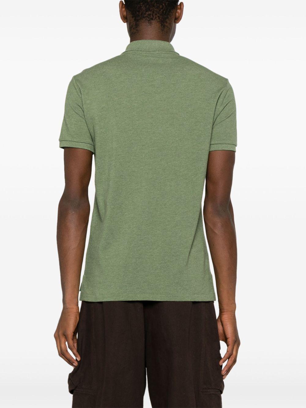 Embroidered-logo piqué polo shirt<BR/><BR/><BR/> 710680784367 CARGO GREEN HEATHER POLO RALPH LAUREN