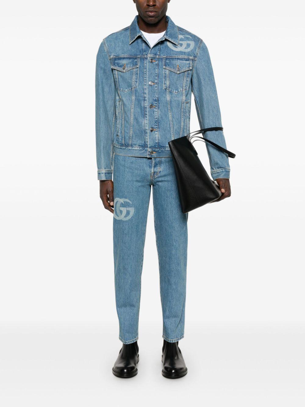 Denim trousers with lasered Double G 815642 XDC6W4492 GUCCI