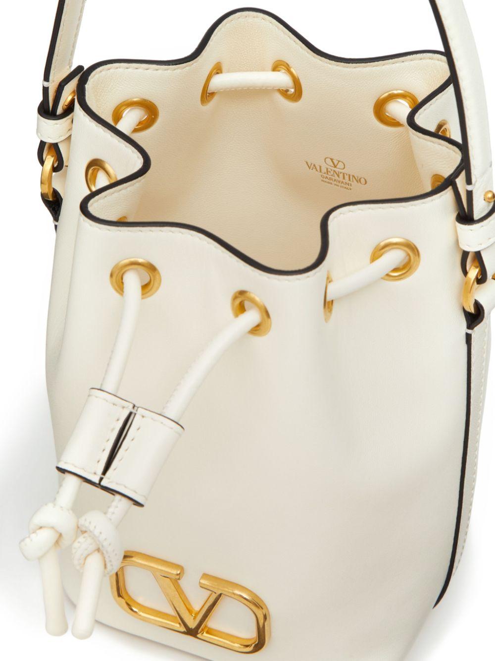 Mini VLogo Signature leather bucket bag<BR/><BR/><BR/> 6W2P0Z44VNL 098 VALENTINO GARAVANI