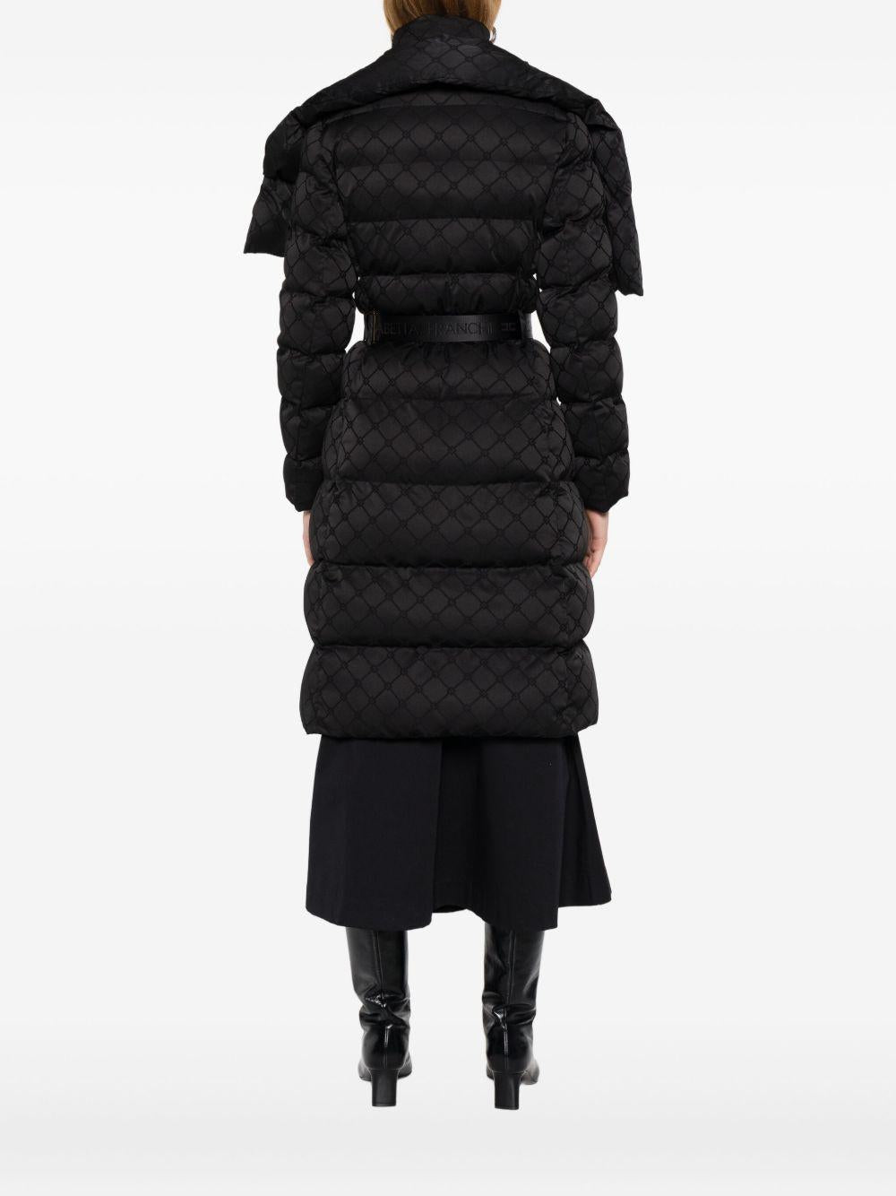 Down jacket in jacquard voile fabric PI84D56E2 110 ELISABETTA FRANCHI