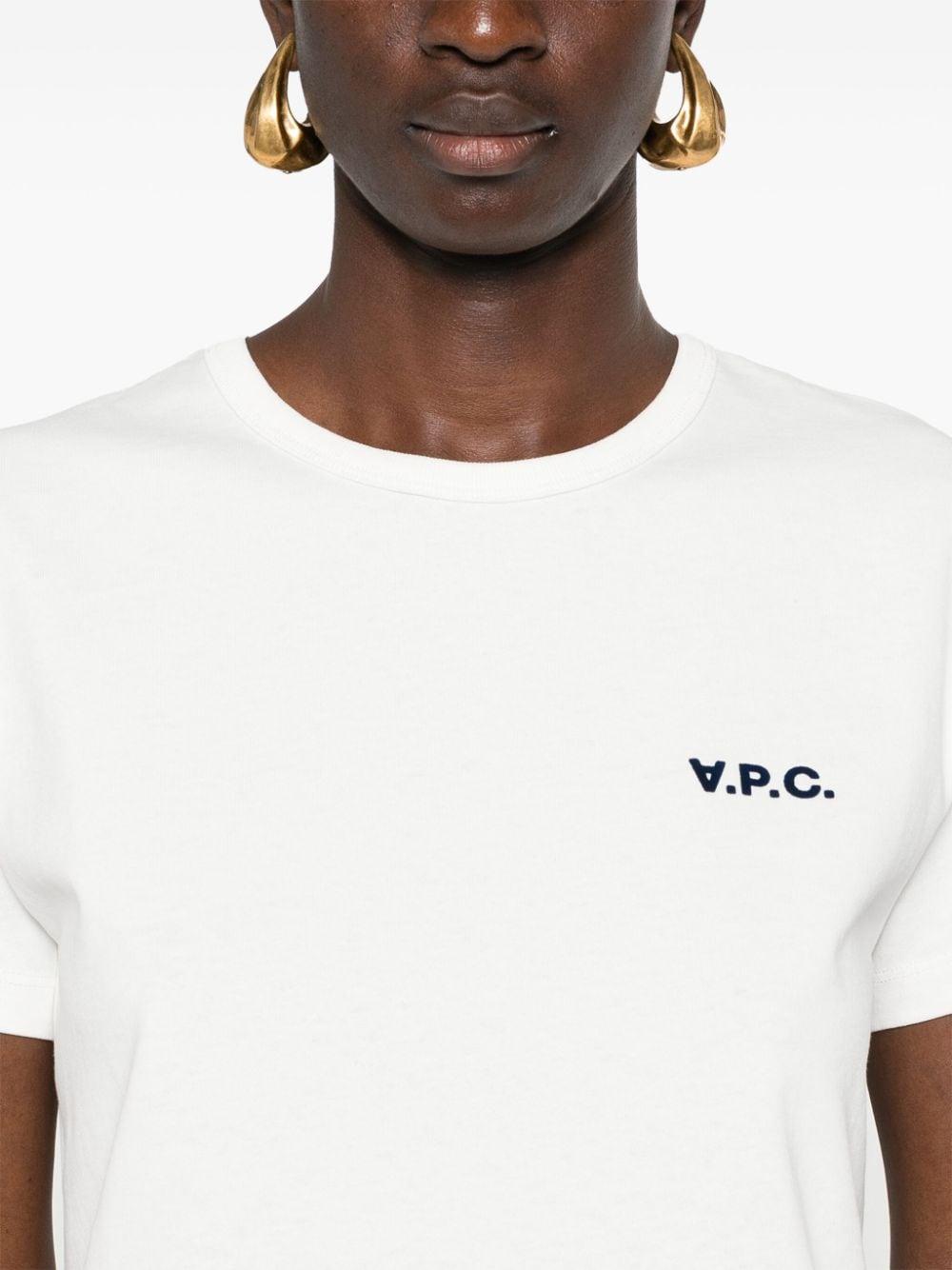 Logo-appliqué cropped T-shirt<BR/><BR/> COHBQ F26390TAE A.P.C.