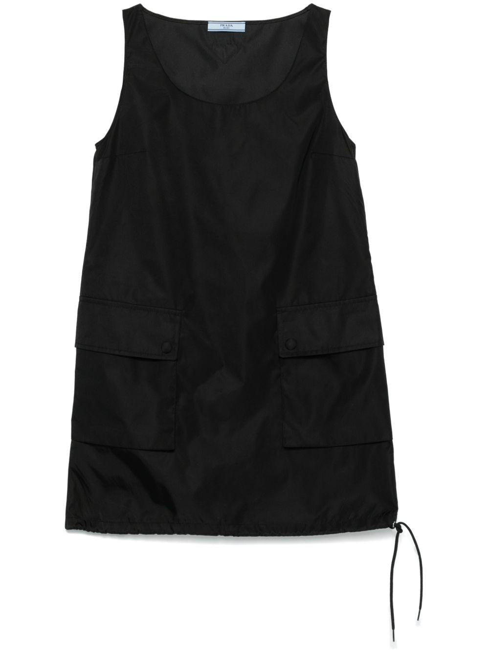 drawstring-hem mini dress<BR/><BR/><BR/> 230732 1WQ8F0002 PRADA