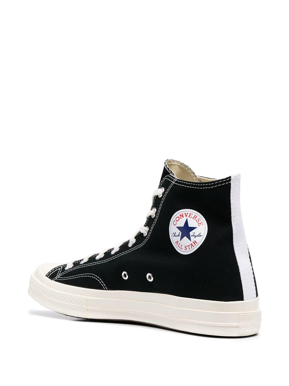 Converse x CDG<BR/>High-top black sneakers with heart application P1K112 BLACK COMME des GARÇONS PLAY x Converse