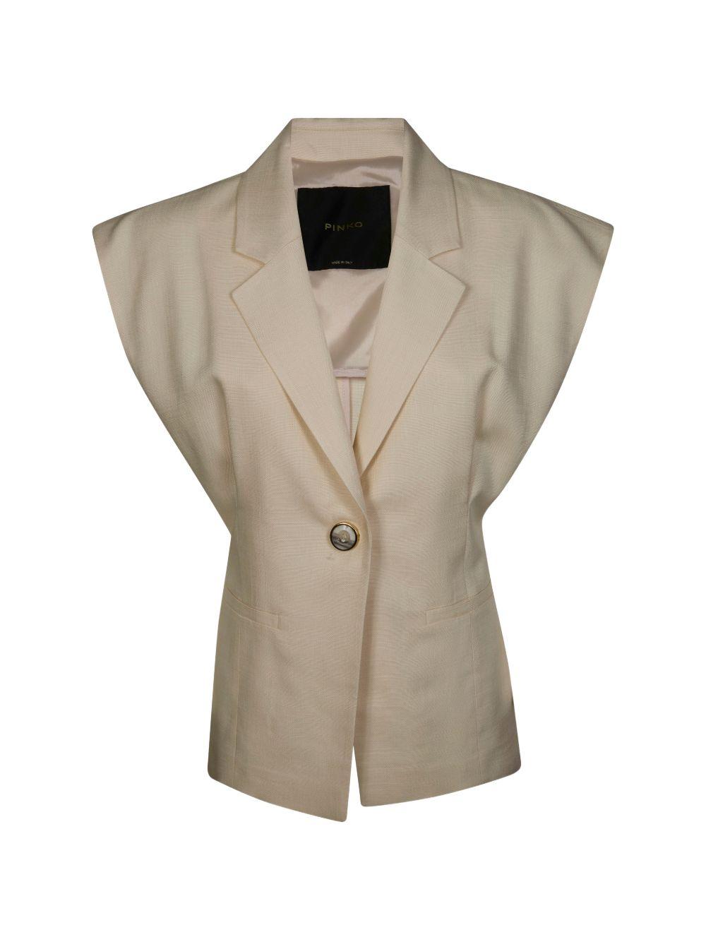 Sleeveless rustic-effect jacket 106509 A2W6C00 PINKO