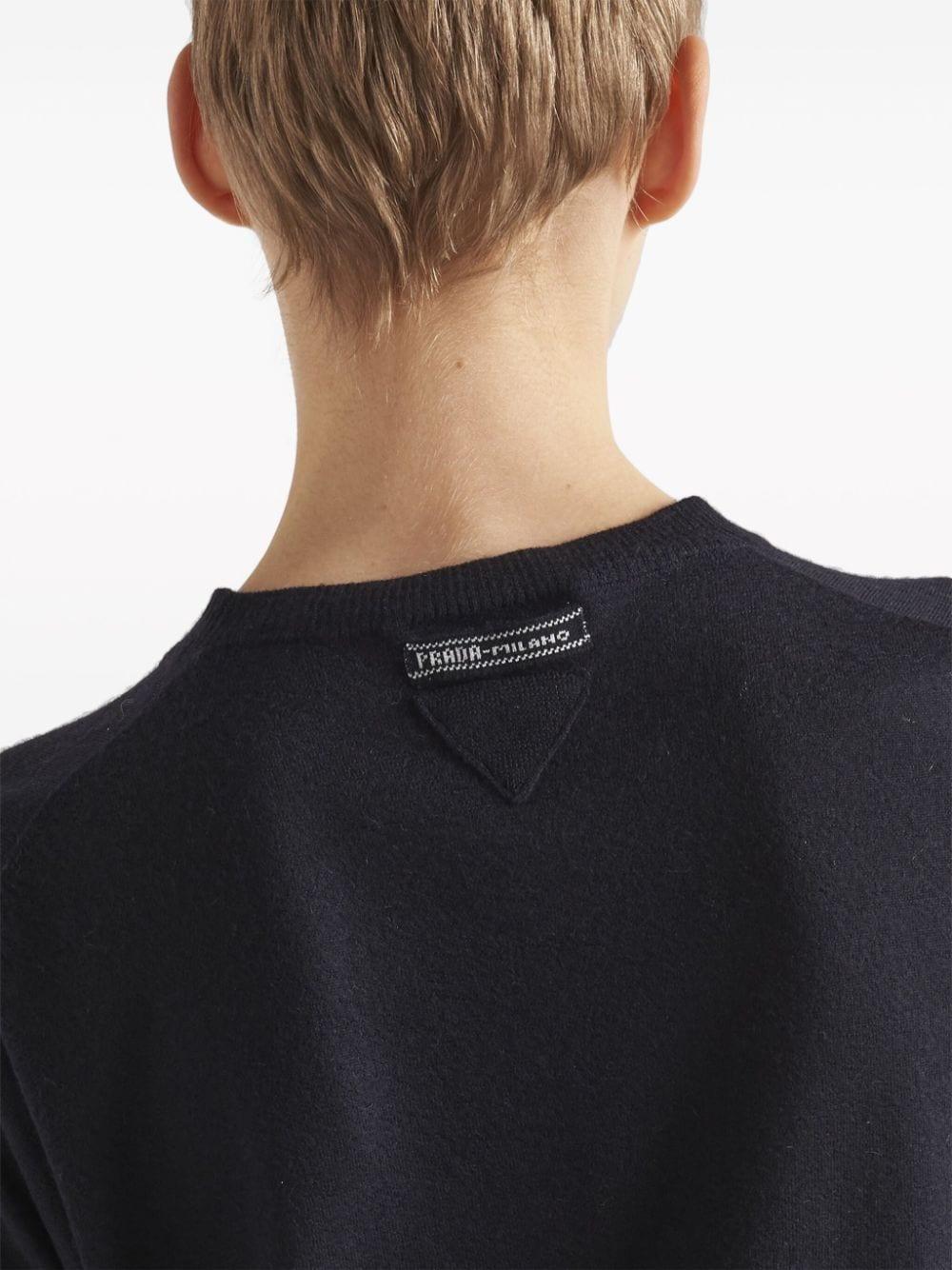 Triangle-logo cashmere knitted top P24D2Q 10LJF0008 PRADA